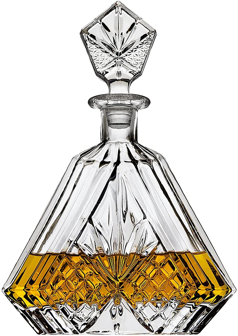 

Hellodream Whiskey Decanter Set with 2 Old Fashioned Whisky Glasses for Liquor Scotch Bourbon or Wine