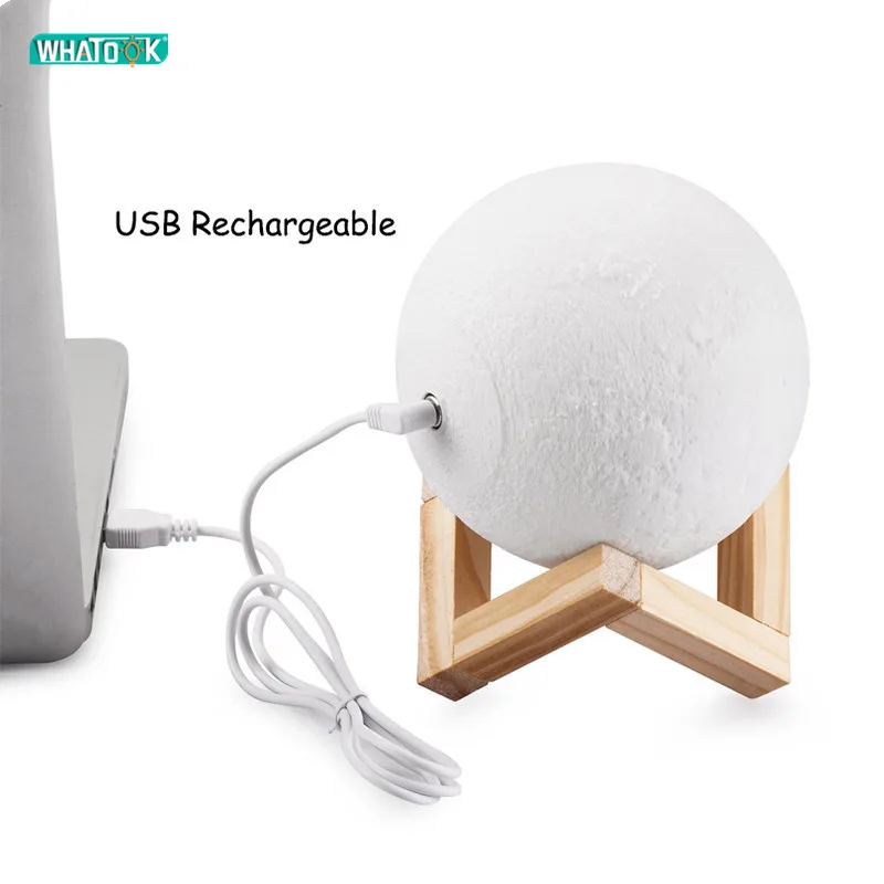 

Rechargeable LED Night Light 3D Print Moon Lamp Tap Touch 2 Color 3D Bedroom Light Night Lamp Decorationr Lighting Birthday Gift