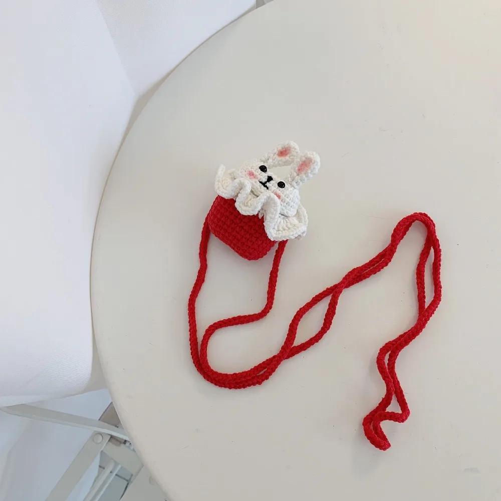 3D милый чехол для наушников Airpods, чехол с рисунком из мультфильма, вязаный плюшевый чехол для Apple Airpods, 2 чехла, аксессуары для наушников с плюшевой собачкой и кроликом