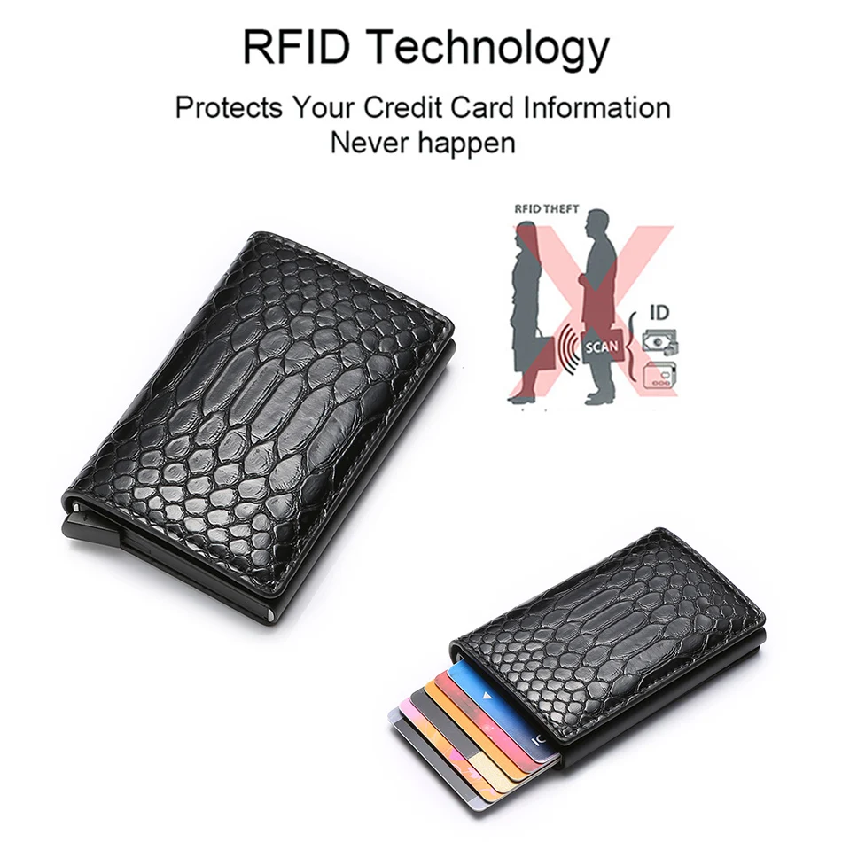 DIENQI Смарт мужские кошельки Rfid, сумка для денег, магический мини тонкий кошелек, мужской маленький кожаный кошелек, тонкие сумочки из змеиной кожи Vallet Walet