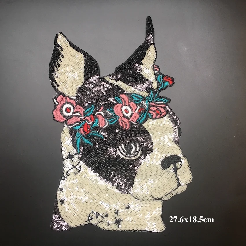 1 шт цветок собака пайетки аппликация вышитые патч ткань одежда украшение