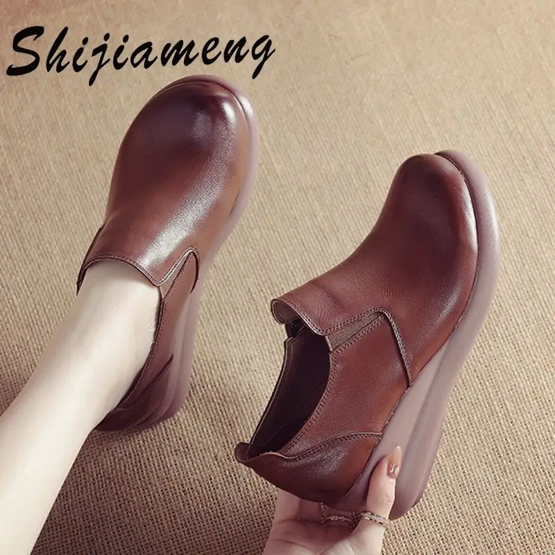 

Women's shoes with leather sole and fashionable pure leather sole, light and comfortable, mom's shoes dancing shoes