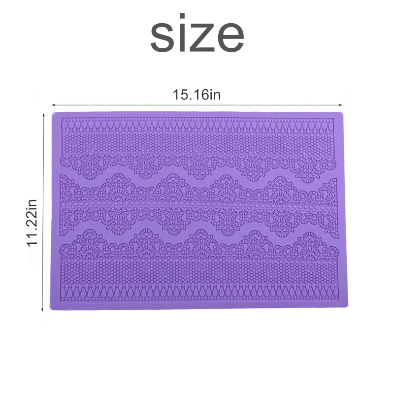 

Flower Pattern Silicone Mat Fondant Cake Lace Embossed Cake Mold Sugar Lace Mat Cake Decorating Tool Embossing Mat