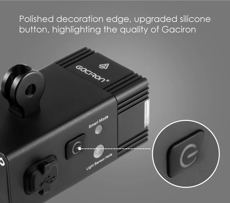 Интеллектуальный светильник Gaciron V7S 500/800 люмен для горного велосипеда, передний GoPro, USB Перезаряжаемый, IPX6 Водонепроницаемый велосипедный светильник для гонок