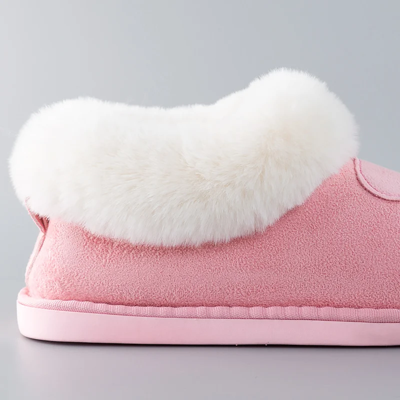 Большие размеры 43 46 Зимние ботинки из флока Женские красивые ботильоны для