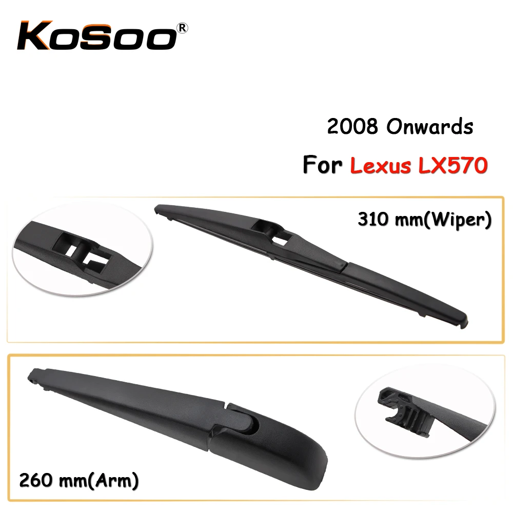 

KOSOO Auto Rear Car Wiper Blade For Lexus LX570,310mm 2008 Onwards Rear Window Windshield Wiper Blades Arm,Car Accessories