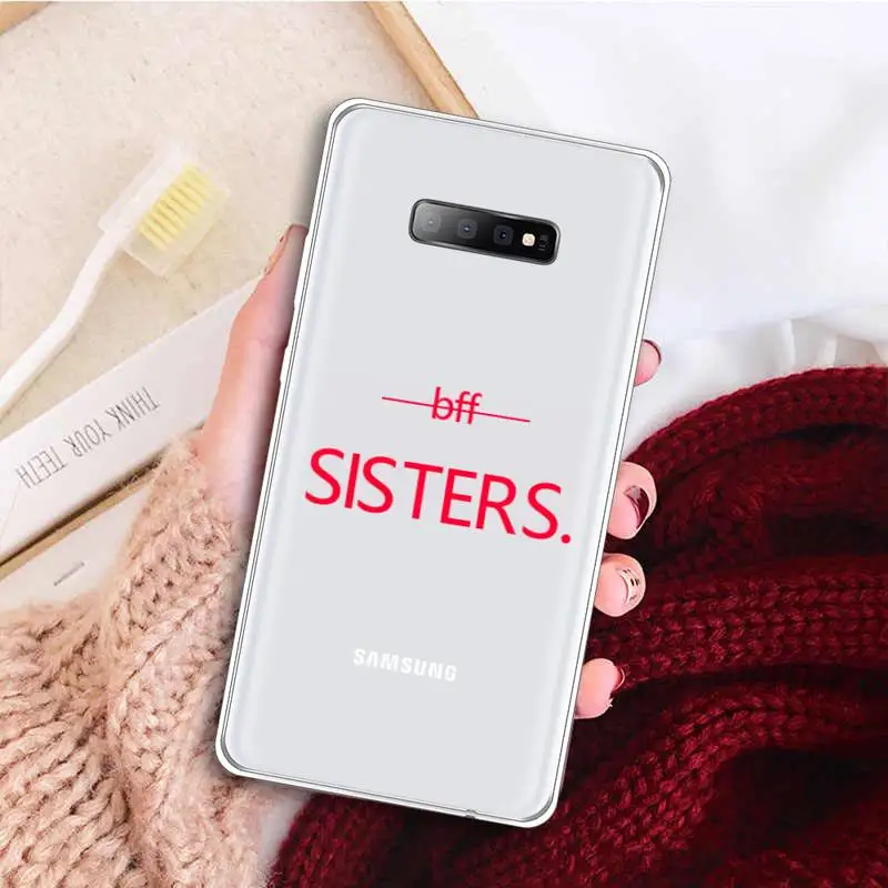 

Best Friends Bff Sisters Phone Case Transparent For Samsung Galaxy A71 A21s S8 S9 S10 plus note 20 ultra
