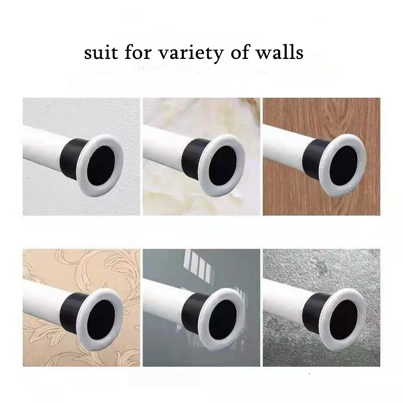no punch telescopic curtain rod bedroom bathroom home curtain pole clothes pole thick adjustable shrink hanging rod support pole free global shipping