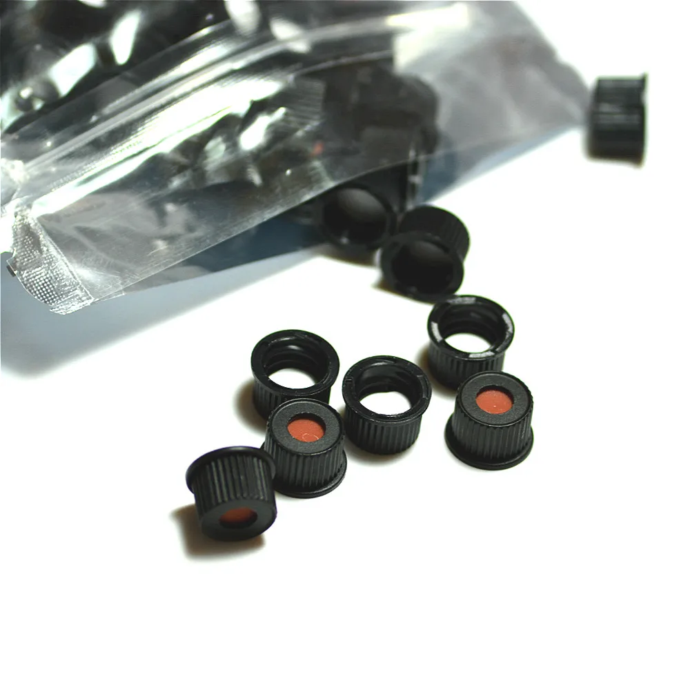 Черный с открытым верхом полипропиленовый колпачок красный PTFE/Белый силиконовый