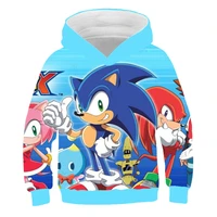 4 14 y cartoon sonic hoodies kids print sweatshirts boys hooded sweater 3d print colorful cosplay costume tops girls outfits