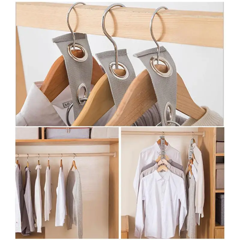 

2 Pcs Space Saving Clothes Hanger Plastic Cloth Hanger Hook Magic Clothes Hanger with Hook Closet Organizer Hanger Strap
