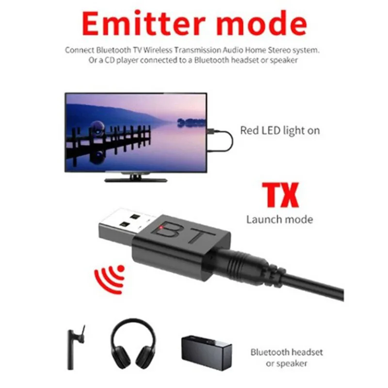 Bluetooth 5 0 аудио приемник передатчик три в одном автомобильный динамик компьютер ТВ