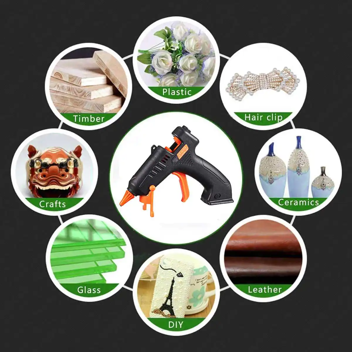 

Mini Cordless High Temp Heater Melt Hot Glue Gun DIY Household Industrial Heat Mini Glue Gun USB Recharge Fit 7mm Glue Sticks