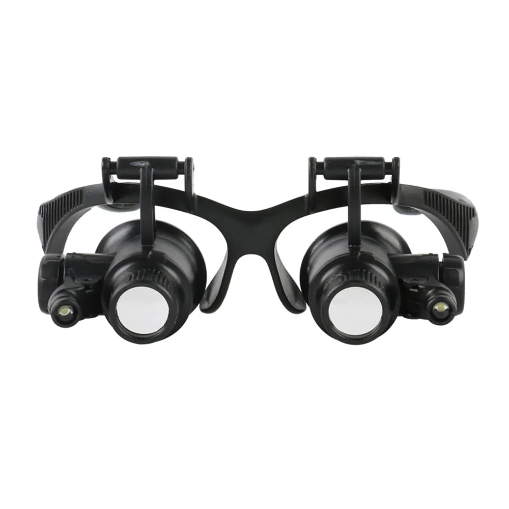 

Headband Magnifying Glasses 2.5X 4X 6X 8X 10X 15X 20X 25X With 2 LED Optical Lens Glass Loupe for Watchmaker Jewelry Repair