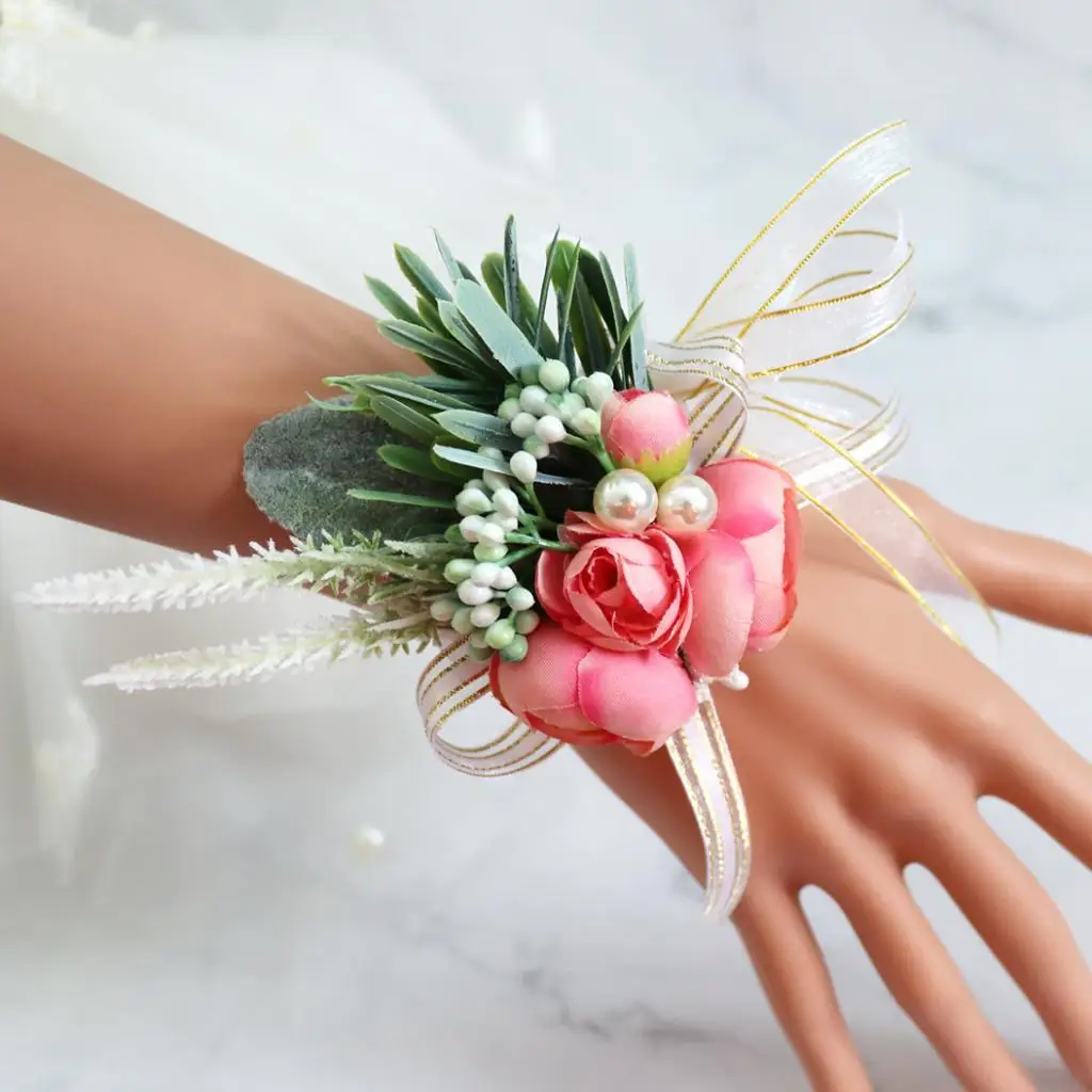 

Свадебная обувь для невесты корсаж на запястье цветок розы Букет Жених подружки невесты HandFlower