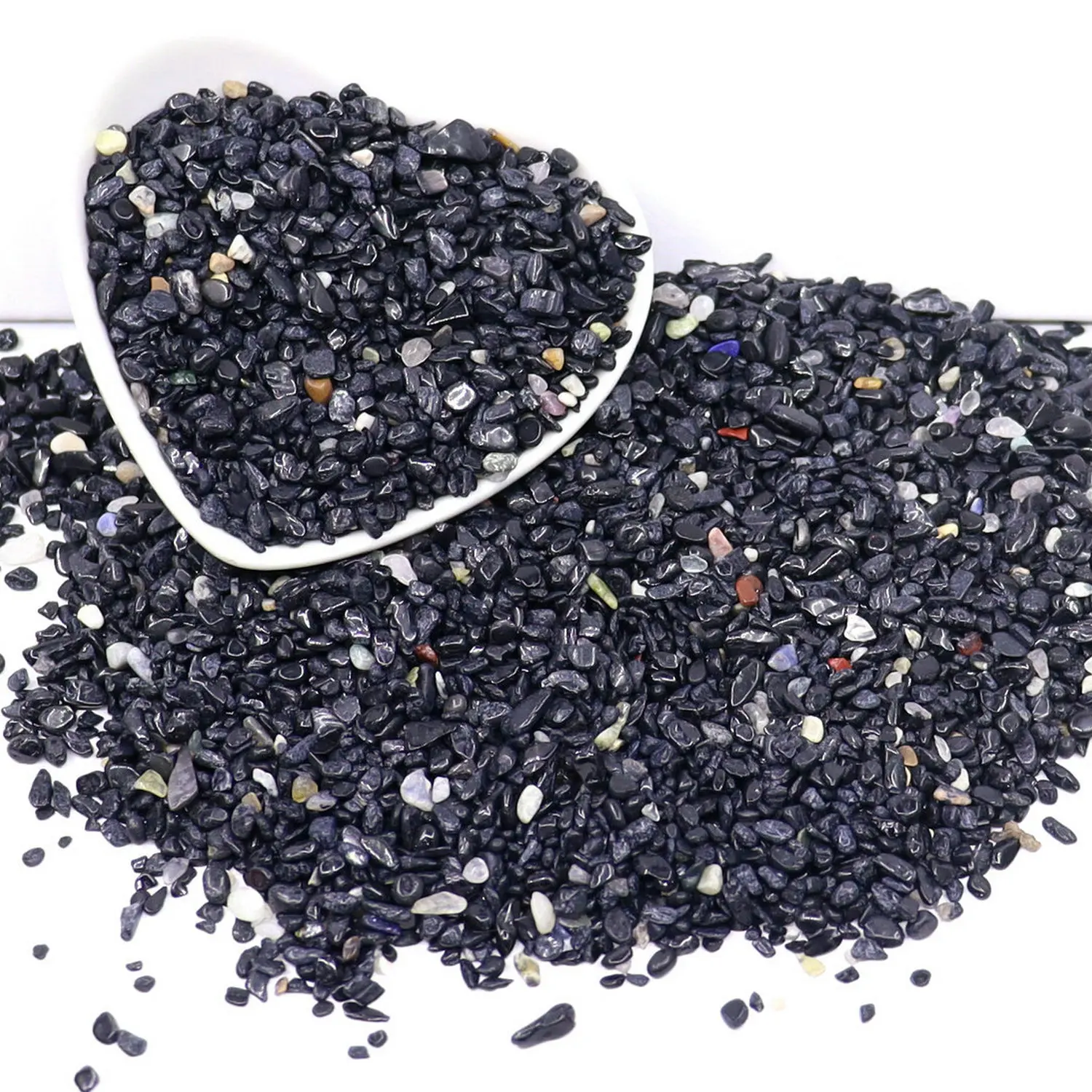 3-5 мм 200 г натуральный черный турмалин хрустальные камни гравий полированный