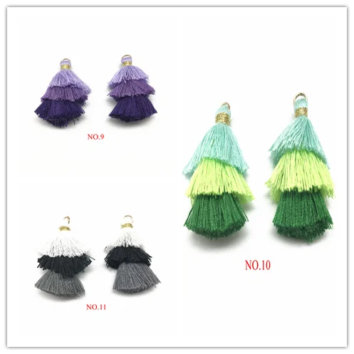 2 шт Bohochic Boho 3 слоя хлопок Красочные кисточки для изготовления ювелирных изделий Diy ювелирных изделий Аксессуары