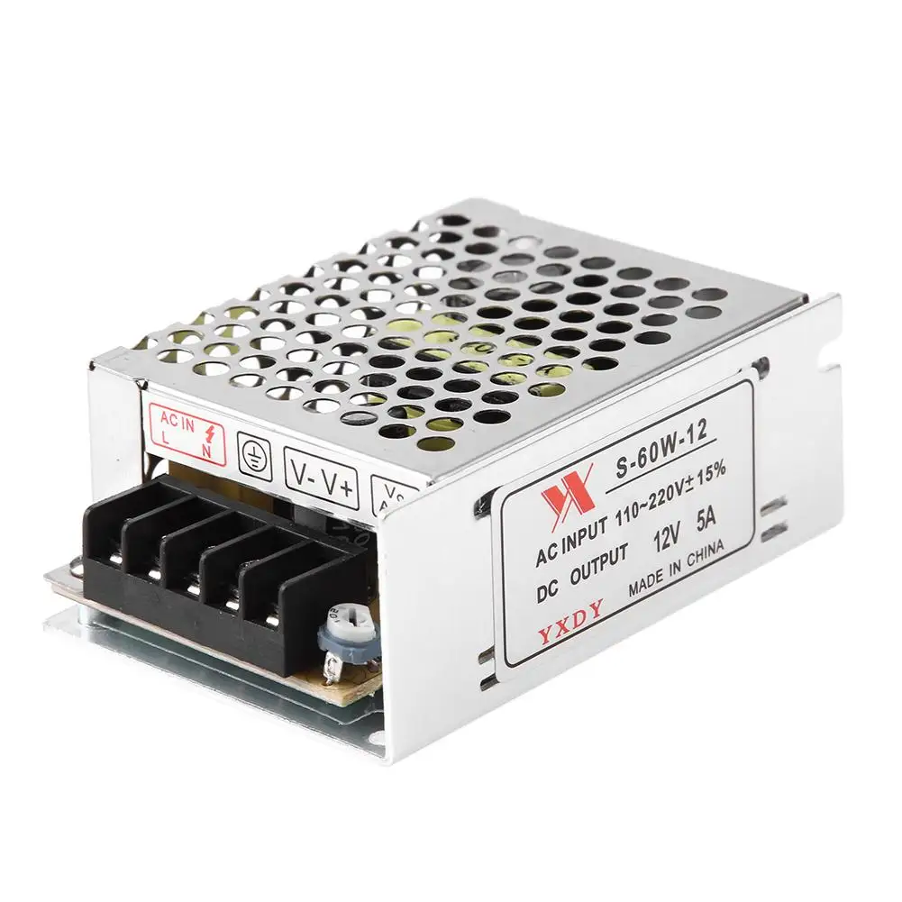 

DC 12V 5A 60W Lighting Transformer LED Driver Power Adapter Switch for LED Strip Light Switch Power Supply Lighting Transformer