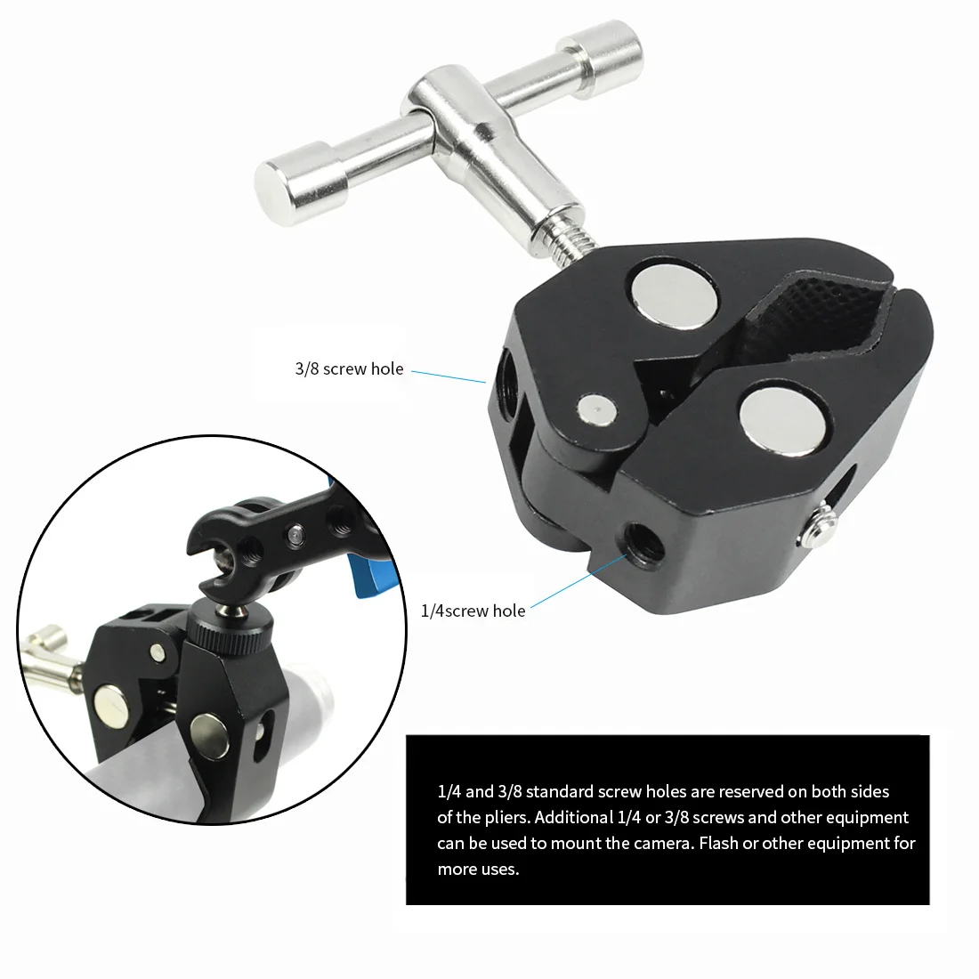 Многофункциональный двойной шаровой головкой Горячий башмак 1/4 &quotштатив Magic Arm