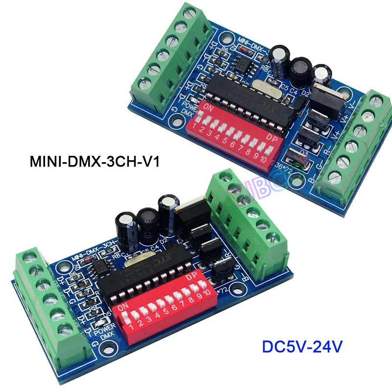 5V 12V 24V DMX512 Decoder 3CH 4CH 6CH 8CH 9CH 12CH Channel RGB RGBW LED DMX512 Controller Board DMX Decoder For LED Lights Lamp