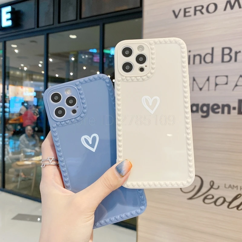 

For Iphone 11 Case Luxury Shell For Iphone 12 Pro Max XR 7 8 Plus XS Max X SE 2020 6 6s Cover Love Heart Camera Protector Bumper