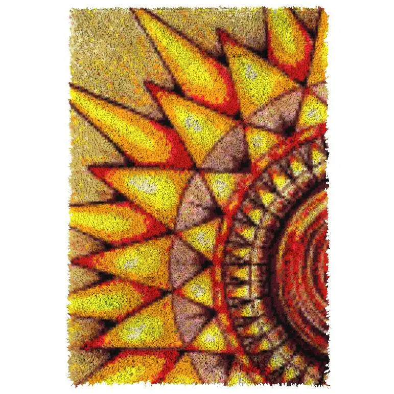 

Latch Hook Kits Sun Chunky Yarn Embroidery Crocheting Tapestry Kits Needlework Arts & Crafts DIY Carpet Rug 87*61cm