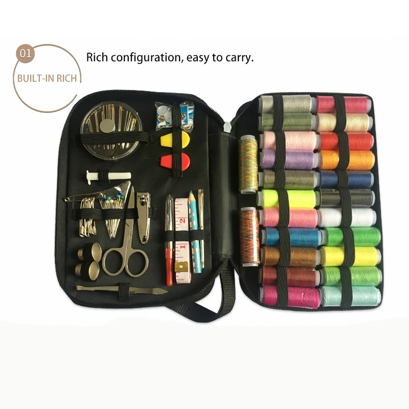 98 Pcs Sewing Kit Set Multi-function Stitch Tool Travel Accessory 24 Color Large Capacity | Дом и сад