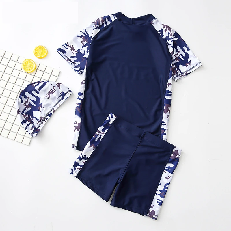 Купальный костюм для мальчиков комплект из 3 предметов: шляпа + рубашка шорты