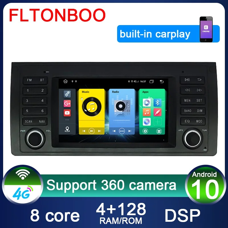 7 &quotAndroid 10 автомобильный радиоприемник с навигацией GPS player для bmw E39 X5 M5 E53 Canbus bluetooth