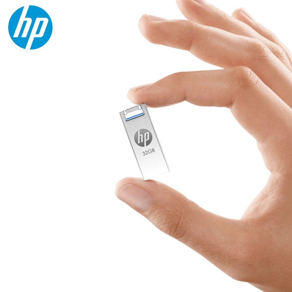 Hp мини металлический флеш диск USB 2 0 64 ГБ 32 16 Флешка портативная карта памяти флэш