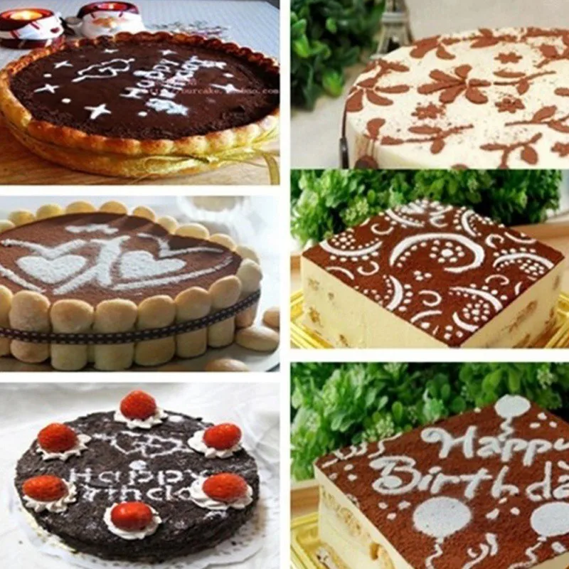 

4PCS PP Cakes Flower Spray Templates Birthday Cake Decoration DIY Baking Mold Fondant Template