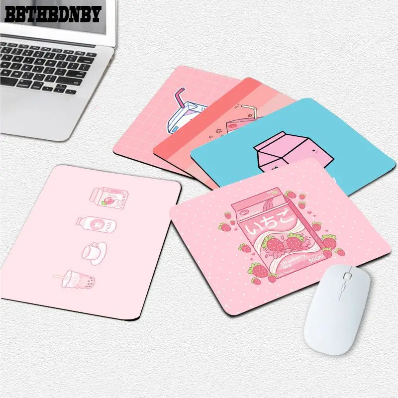 Коврик для мыши BBTHBDNBYKawaii в японском стиле с клубничным молоком, удобный игровой коврик для мыши, гладкий коврик для письма, коврик для мыши д...