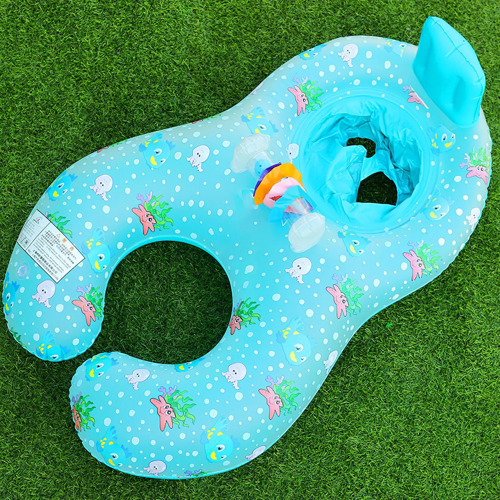 

Mother Baby Swim Shade Float Circle Ring Kids Seat Parent-Child Swimming Pool Accessories Baby Neck Float Inflatable Swim Ring