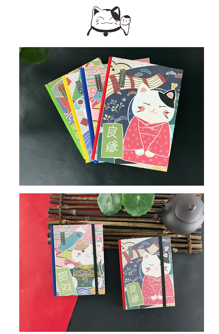 Ретро Kitty Тетрадь, принт с героями мультфильмов Kawaii, планировщик тетрадь для записей в мягкой обложке Винтаж DIY Дневник Bullet повестка журнал в школе