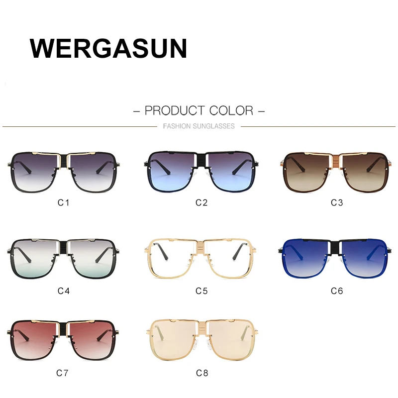 WERGASUN негабаритных Для мужчин солнцезащитные очки Элитный бренд женщин mach one