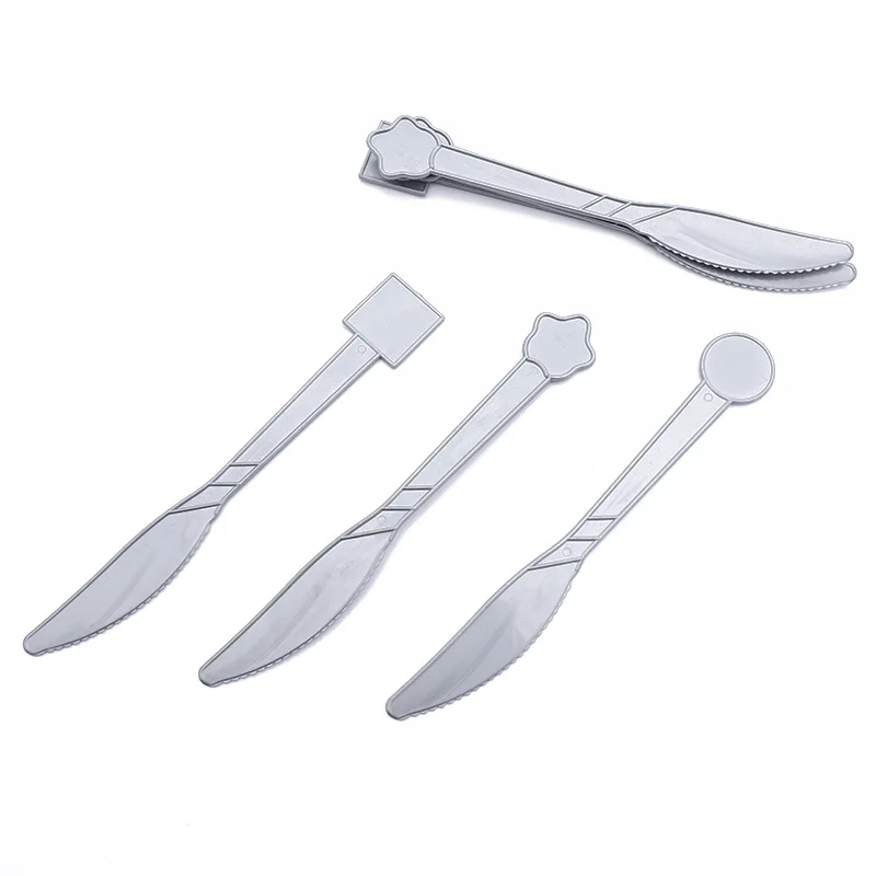 knife 6pcs Новинка; Лидер продаж; Серебряные Платье русалки, принцессы Детский день рождения Тема Бумажный Стаканчик папиросной бумаги полотенце вечерние поставки Русалка Вечерние - Цвет: knife 6pcs