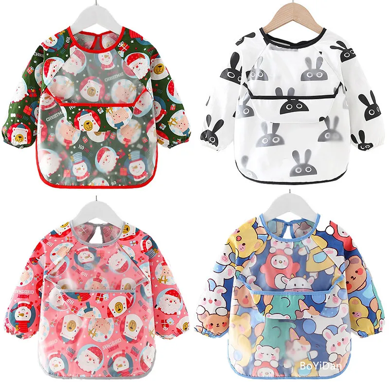 Детский нагрудник водонепроницаемая рубашка с длинным рукавом