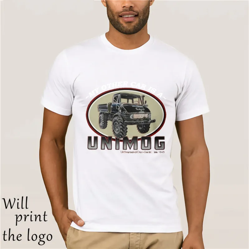 Модная крутая Мужская футболка Женская забавная My other car is a UNIMOG с индивидуальным