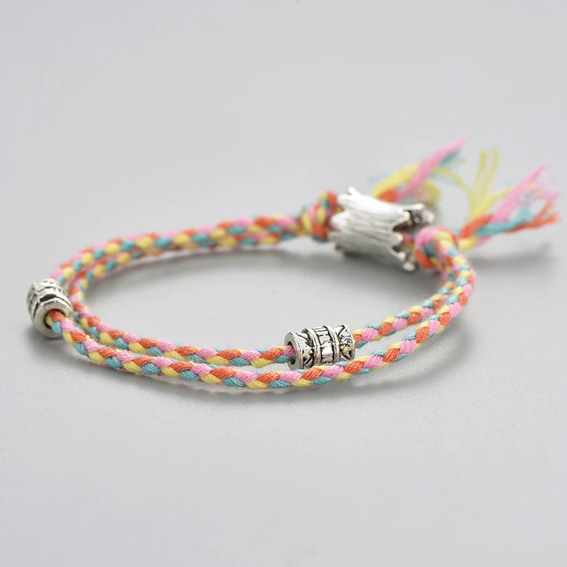 Многоцветные плетеные браслеты ручной работы дружбы подарки винтажные круглые