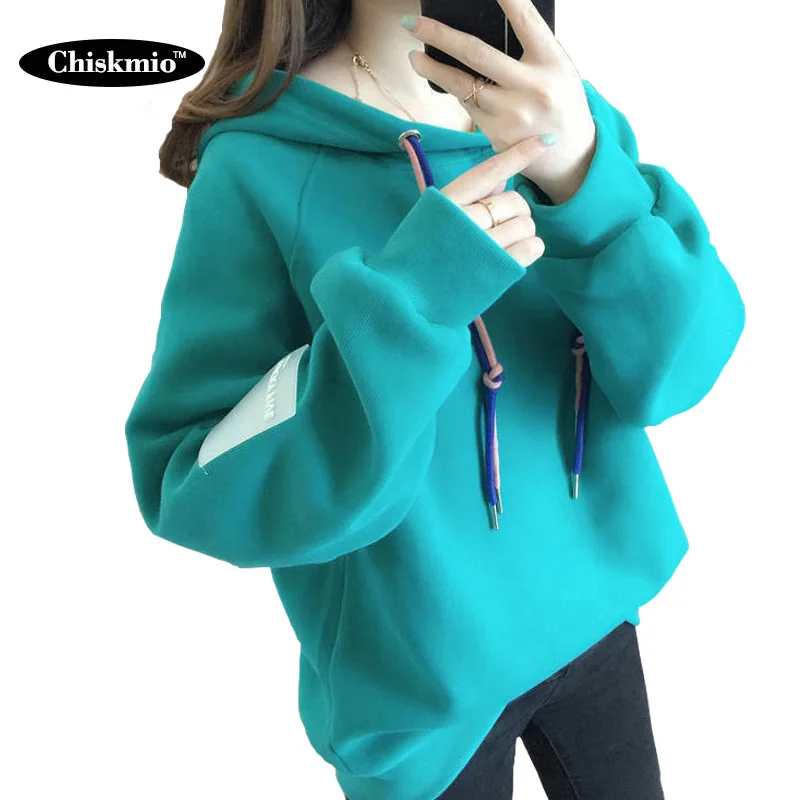 Толстовка Chiskmio женская с капюшоном свитшот на шнуровке пуловер теплая свободная