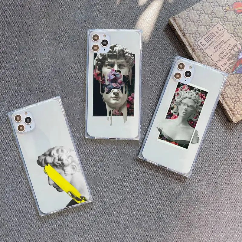 

David statue art Phone Case Transparent for iPhone 7 8 11 12 se 2020 mini pro X XS XR MAX Plus custom protective shell