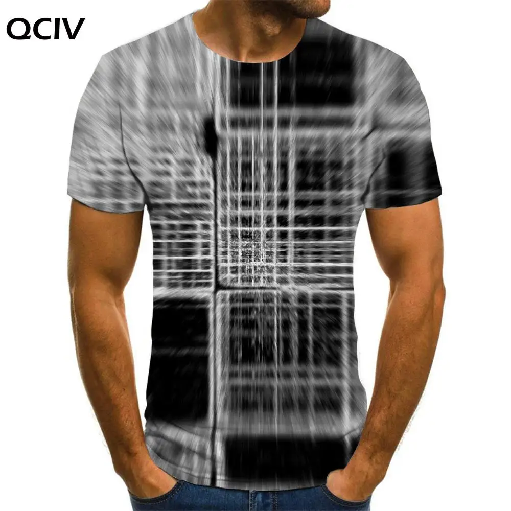 

QCIV Brand Psychedelic T shirt Men Geometry Funny T shirts Creativity Anime Clothes Art Tshirt Printed Short Sleeve Hip hop Cool