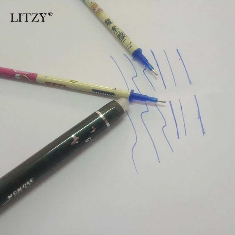 20Pc/Set Gel Pen Erasable Refill Office Magic Erasable Pen 0.5mm Blue Black Ink Pens Stationery School Writing Tool student Gift