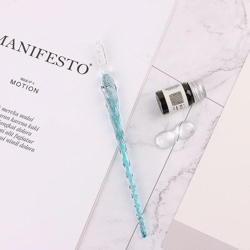 Перьевая ручка из хрустального стекла набор перьевых ручек с чернилами без