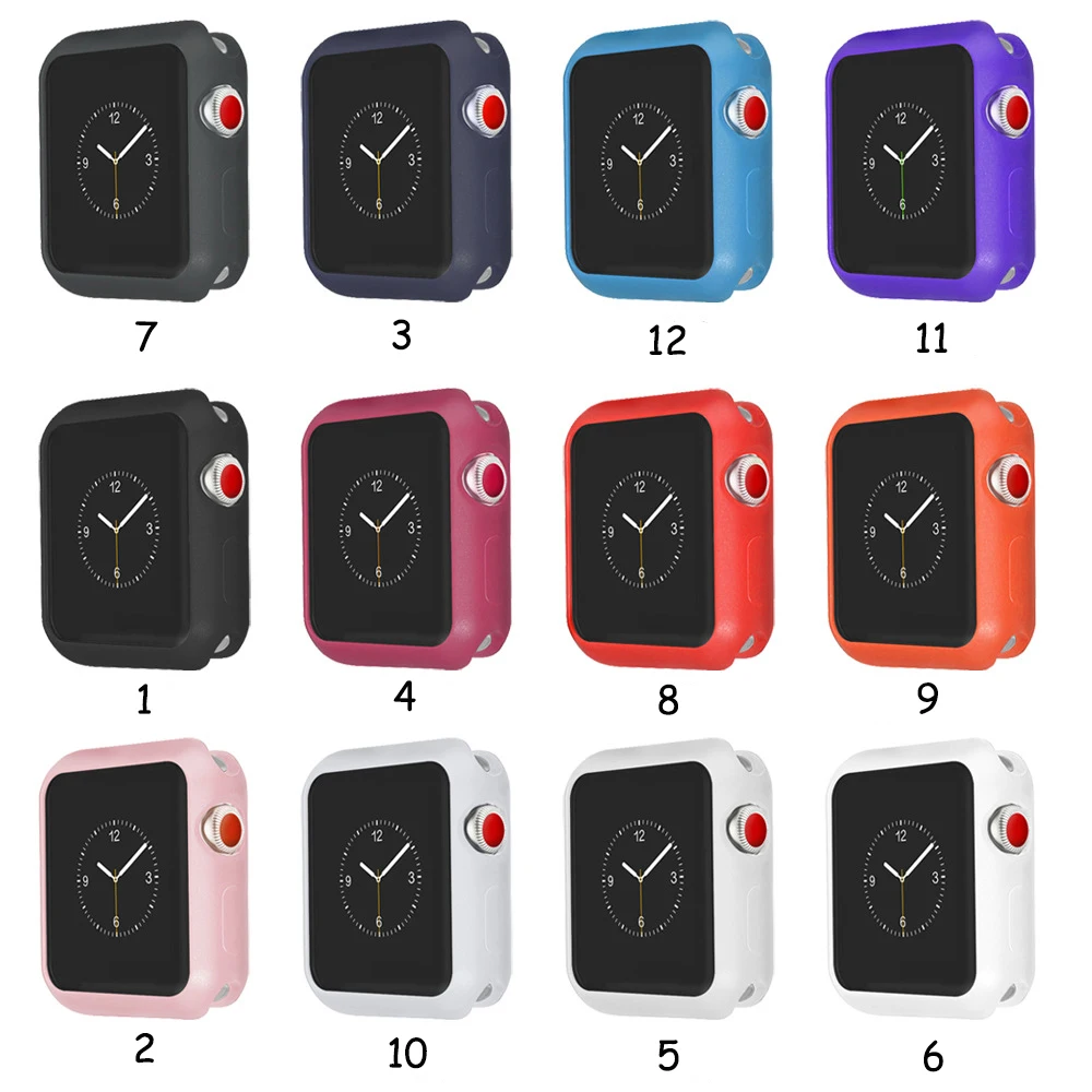 Однотонная одежда матовый чехол для Apple Watch 1/2/3/4 спортивная мягкая силиконовая