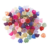 pandahall 100 pcs frosted transparent acrylic flower beads for jewelry making diy crafts accessories 10mm widehole1 5mm 80