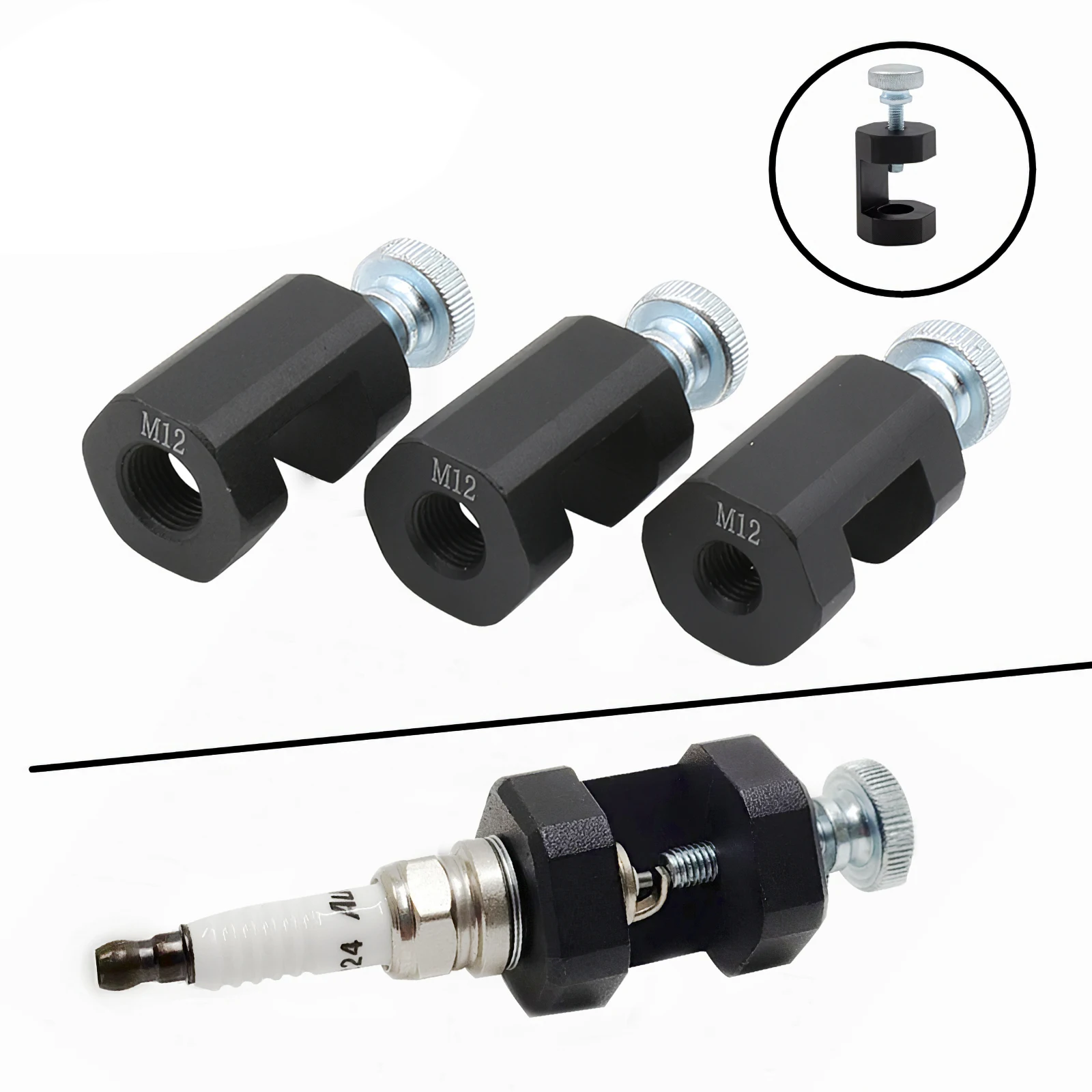 

Aluminum Alloy Spark Plug Gap Tool High Performance Car Engine Spark Plug Caliper with M12 Thread Universal Replacement