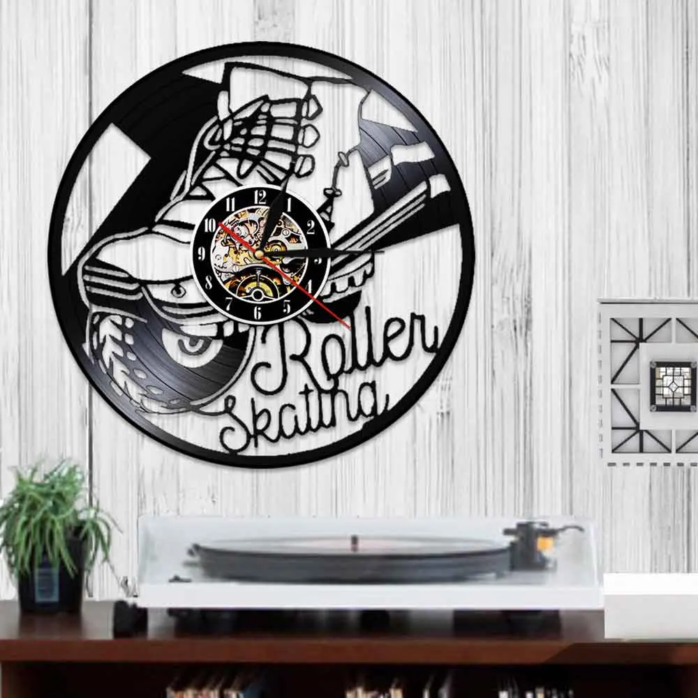 Роликовые коньки виниловые 3D настенные часы Винтажные висячие винтажные