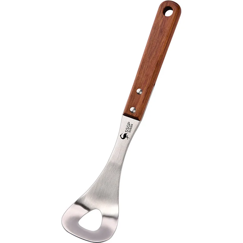 

304 Stainless Steel Meatball Maker Pear Flower Wood Handle Ball Squeezer Meatball Spoon Kitchen Tools