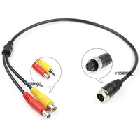 4 pin aviation male to rca dc jack female cctv vehicle camera adapter cable